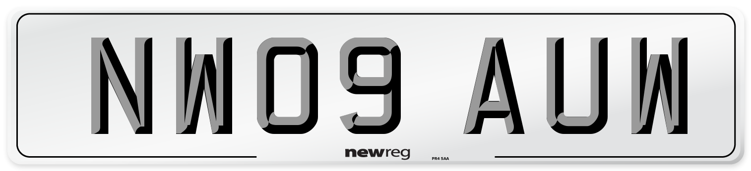 NW09 AUW Number Plate from New Reg